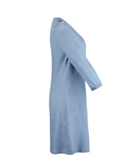 Full Size V-Neck Half Sleeve Denim Dress
