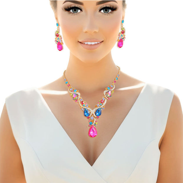 Crystal Collar Multi Stone Necklace for Women