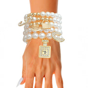 Cream Pearl No. 5 Boutique Charm Bracelets