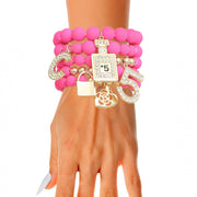Matte Fuchsia No. 5 Boutique Charm Bracelets