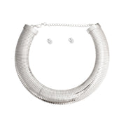 Silver Armor Necklace Set - Statement Necklace - EJIJI Boutique 