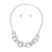 Chain Necklace Silver Round Curved Set for Women