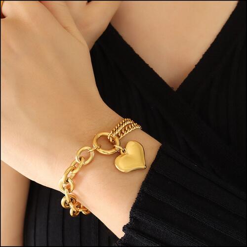 Chunky Chain Heart Bracelet