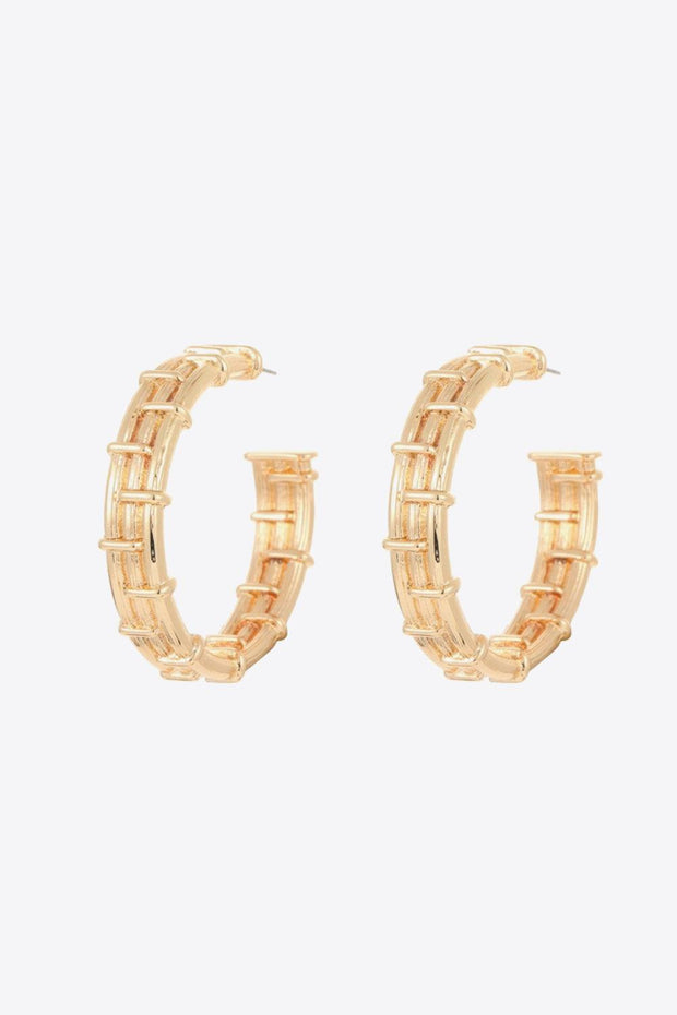 18K Gold-Plated Alloy C-Hoop Earrings - EJIJI Boutique