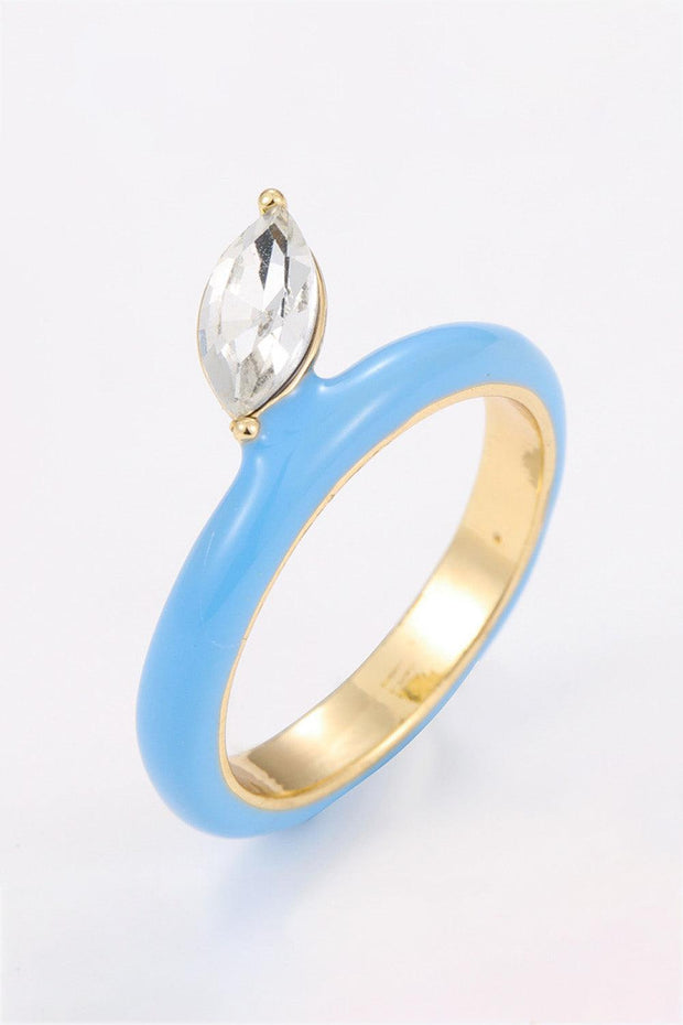 18K Gold Plated Glass Stone Ring - EJIJI Boutique