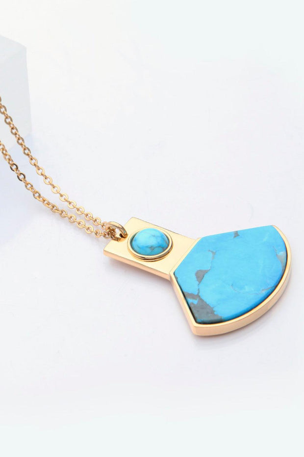 18K Gold Plated Turquoise Necklace - Pendant Necklace - EJIJI Boutique