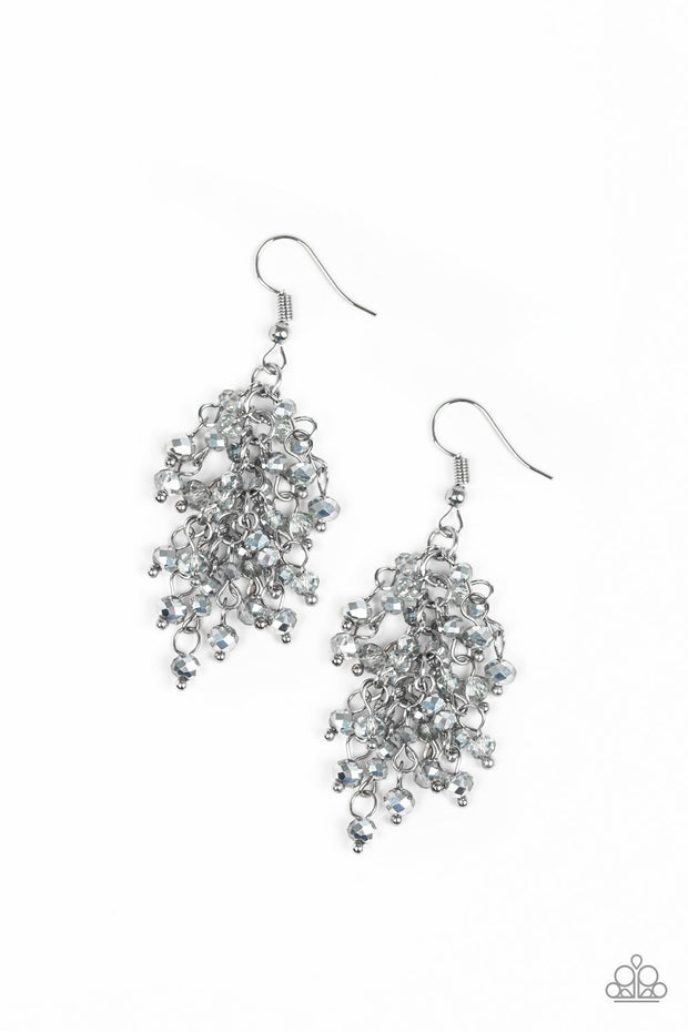 Silver dangle earrings with captivating designs by Paparazzi, adding sophistication to any outfit. EJIJI Boutique