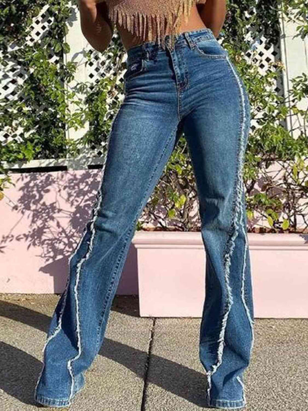 Raw Hem High Waist Jeans