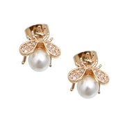 BeeGilded Gold Pearl Earrings EJIJI BOUTIQUE 