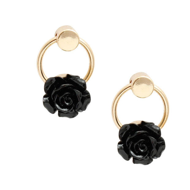 Black Rose Gold Ring Studs