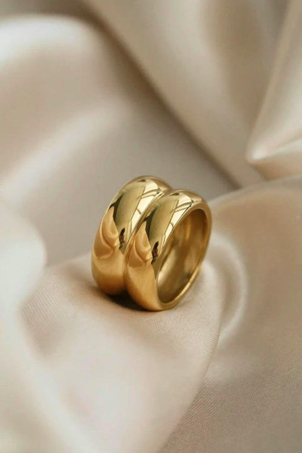 Double Ridge Gold Ring - Gold / 6 - Rings