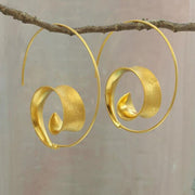 Spiral Design Hoop Earrings