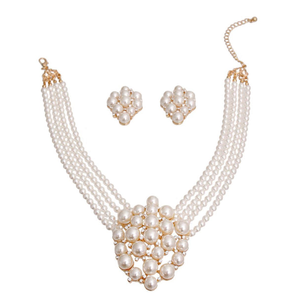 Elegant Pearl Elegance Choker Jewelry Set EJIJI BOUTIQUE 