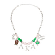 Pink Green Bead AKA Necklace