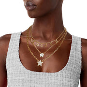 Gold 3 Layer Chain Star Necklace