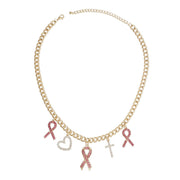 Gold Breast Cancer Charm Chain