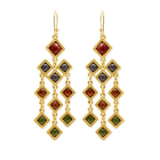 Gold Diamond Resin Earrings