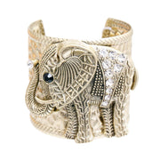 Gold Rhinestone Bracelet - Elephant Cuff Bracelet