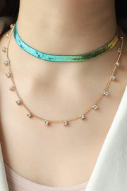Gradient Herringbone Chain Double-Layered Necklace - EJIJI Boutique