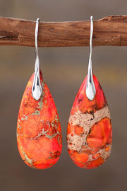 Handmade Teardrop Shape Natural Stone Dangle Earrings - EJIJI Boutique