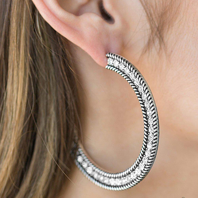 Sassy Haute Mama Silver Paparazzi Earrings - Sparkle in Style! EJIJI Boutique