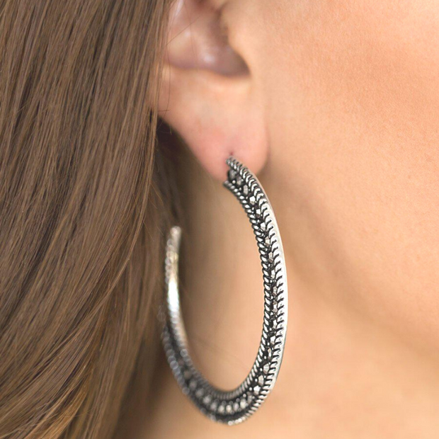 Sassy Haute Mama Silver Paparazzi Earrings - Sparkle in Style! EJIJI Boutique