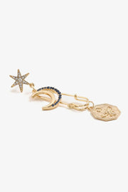Inlaid Rhinestone Moon and Star Drop Earrings - EJIJI Boutique