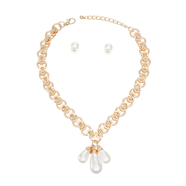 Gold Mademoiselle Pearl Charm Necklace