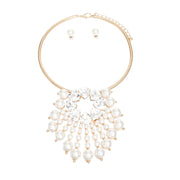 Gold Collar and Sunburst Pearl Necklace