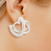 Stud White Gold Small Gyro Ball Earrings for Women