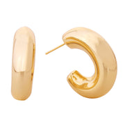 14K Gold Puffy Post Hoops