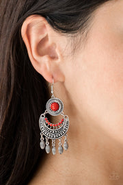 Mantra to Mantra Red Paparazzi Earrings - EJIJI Boutique