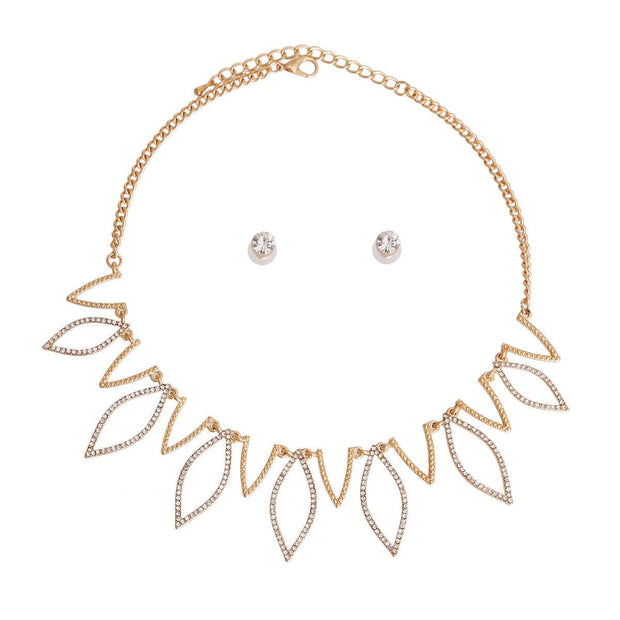 Gold Marquise Stone Collar Necklace