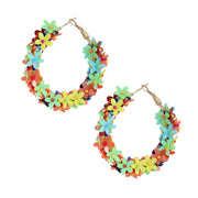 Multi Color Daisy Covered Hoops