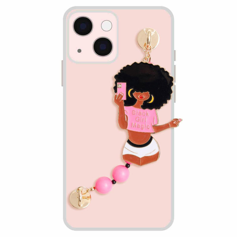 Pink Black Girl Magic Phone Strap