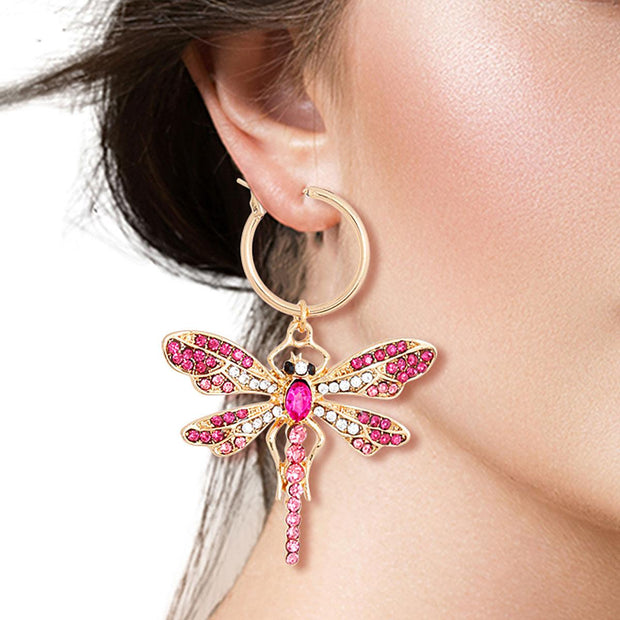 Pink Dragonfly Baby Hoops EJIJI BOUTIQUE 