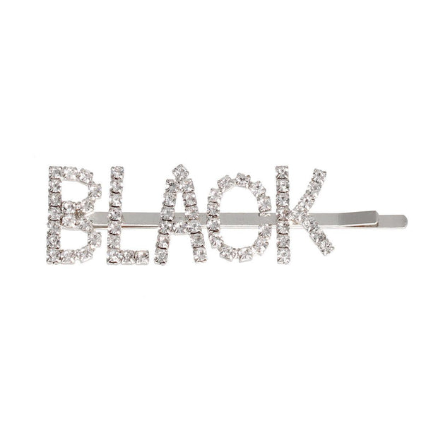 Silver BLACK Sparkle Hair Pin