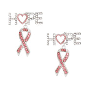 Silver Hope Pink Ribbon Earrings