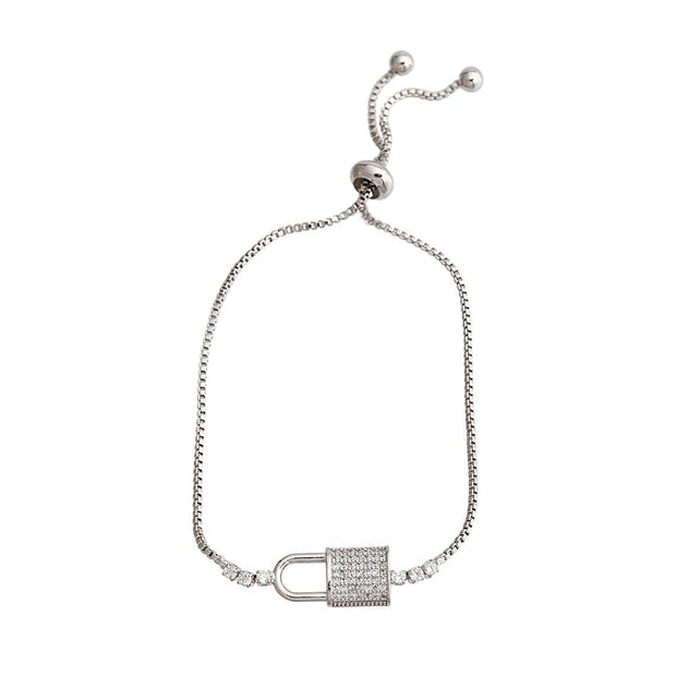 Silver Lock Cinch Bracelet