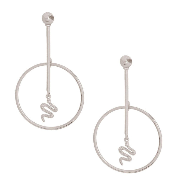 Silver Round Bar - Snake Hoop Earrings The snake charm – inspired by some of the world&