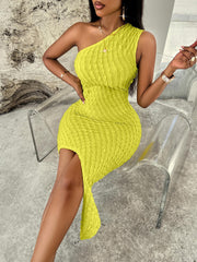 Sleeveless Asymmetrical One Shoulder Dress - EJIJI Boutique