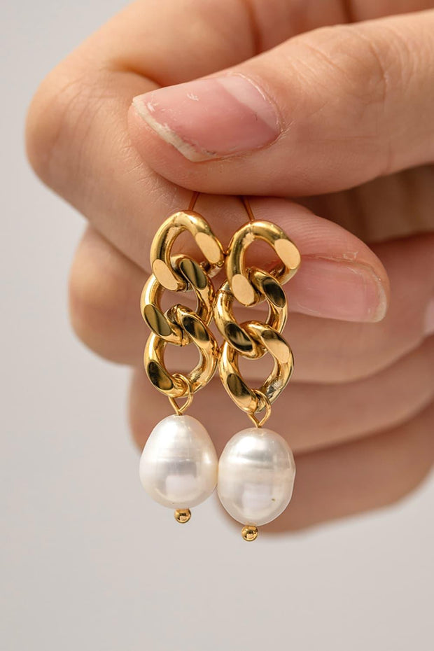 Stainless Steel Pearl Earrings - EJIJI Boutique