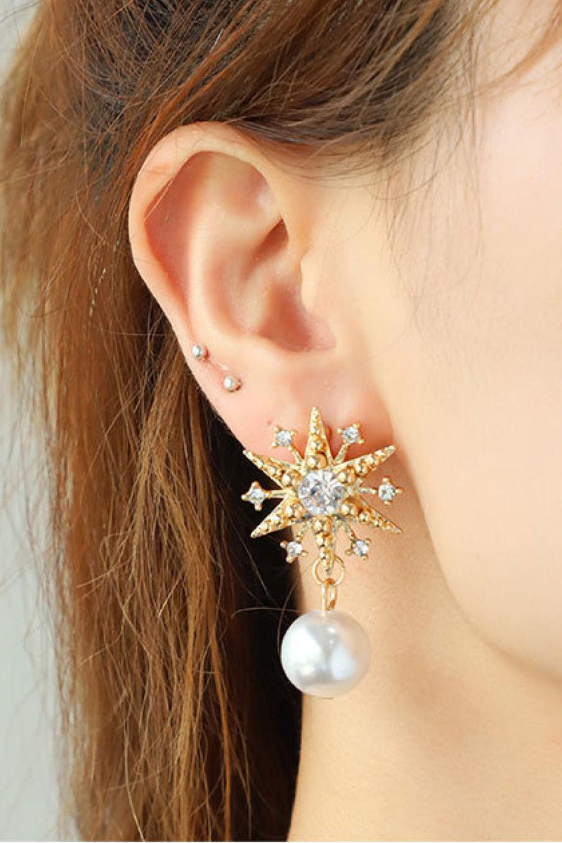 Synthetic Pearl Star Shape Earrings EJIJI BOUTIQUE 
