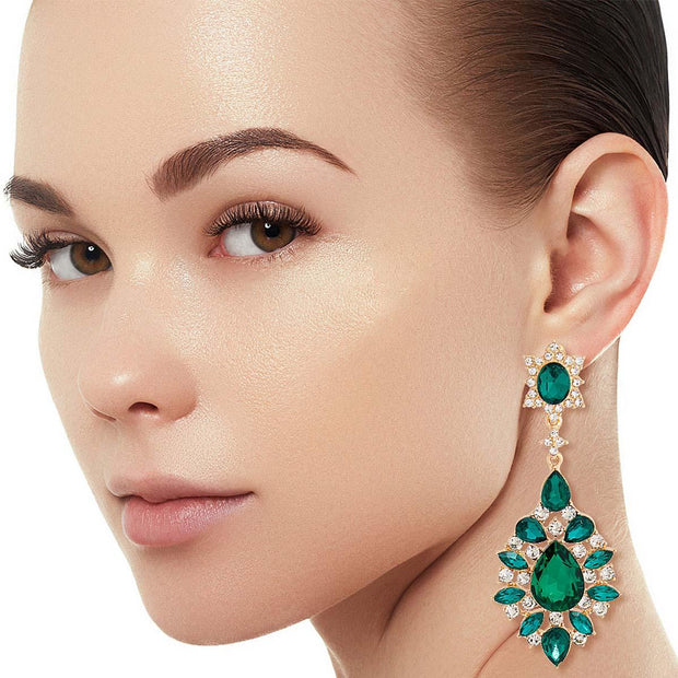 Teardrop Green Earrings