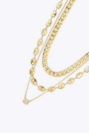 Three-Piece Jewelry Set - Zircon Copper Necklace - EJIJI Boutique