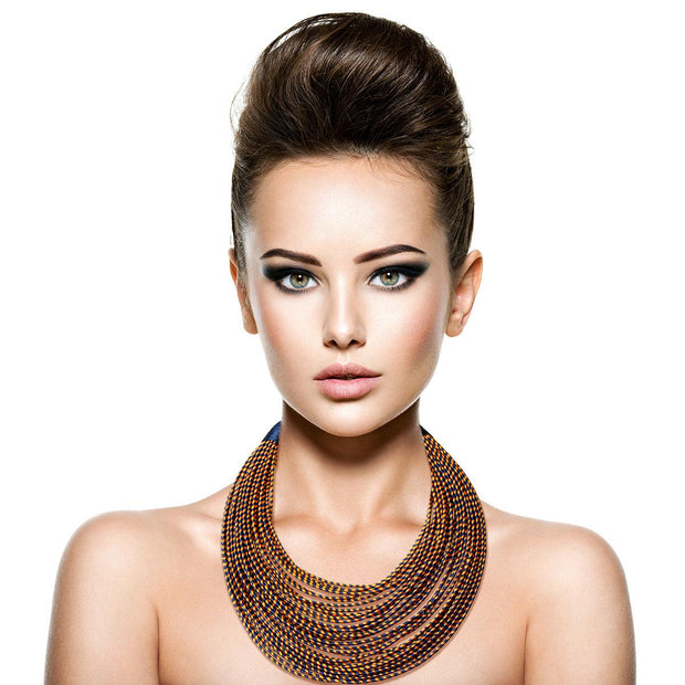 Tribal Layered Wrapped Necklace